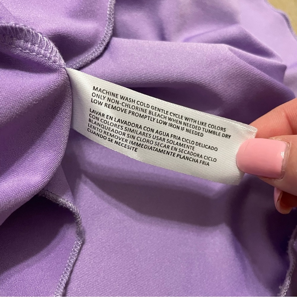 NWT By Design Purple Lavender V-Neck Ruffle Dress in Size XS - Picture 6 of 7
